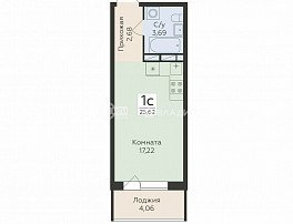 1-комнатная квартира, 25.62 м2