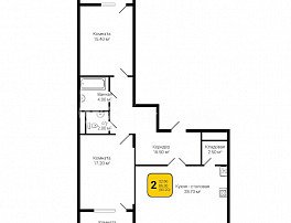 3-комнатная квартира, 90.2 м2