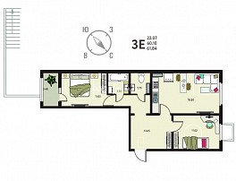 2-комнатная квартира, 61.84 м2