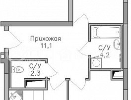 2-комнатная квартира, 61.7 м2
