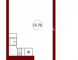 1-комнатная квартира, 19.88 м2