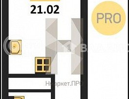 1-комнатная квартира, 21.02 м2