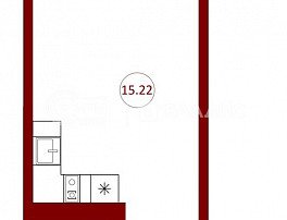 1-комнатная квартира, 19.38 м2