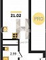 1-комнатная квартира, 21.02 м2, эт. 18, id: 758712, фото 1