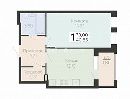 1-комнатная квартира, 40.8 м2