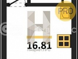 1-комнатная квартира, 16.81 м2