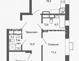 3-комнатная квартира, 82.3 м2