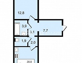2-комнатная квартира, 49.2 м2