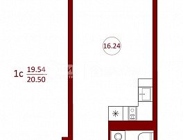 1-комнатная квартира, 20.5 м2
