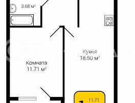 1-комнатная квартира, 40.1 м2