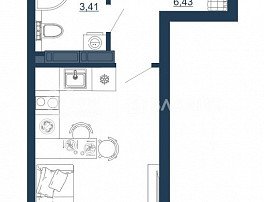 1-комнатная квартира, 25.11 м2