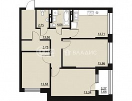 3-комнатная квартира, 82.32 м2