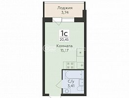 1-комнатная квартира, 20.45 м2