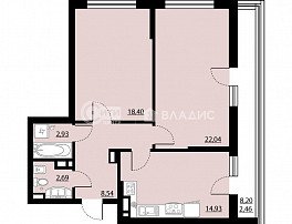 2-комнатная квартира, 71.99 м2
