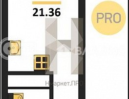 1-комнатная квартира, 21.36 м2