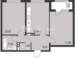 2-комнатная квартира, 65.05 м2