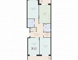 3-комнатная квартира, 90.21 м2