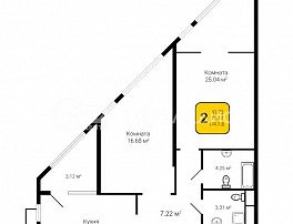 2-комнатная квартира, 74.73 м2