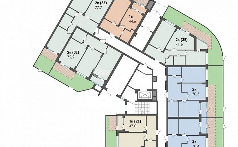 2-комнатная квартира, 62.6 м2, эт. 2, id: 825348, фото 20