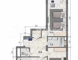 3-комнатная квартира, 83.8 м2