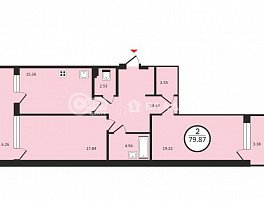 2-комнатная квартира, 79.87 м2