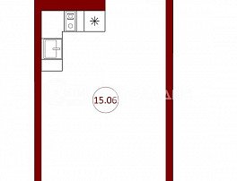 1-комнатная квартира, 19.57 м2