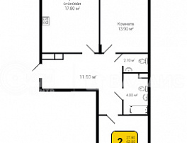 2-комнатная квартира, 64.6 м2