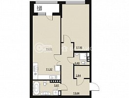 1-комнатная квартира, 70.98 м2
