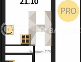 1-комнатная квартира, 21.1 м2