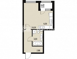 1-комнатная квартира, 34.8 м2