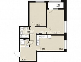 2-комнатная квартира, 74.94 м2
