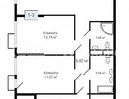 3-комнатная квартира, 86.04 м2