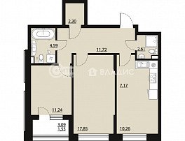 2-комнатная квартира, 69.31 м2