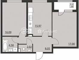 2-комнатная квартира, 65.37 м2