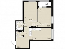2-комнатная квартира, 74.72 м2