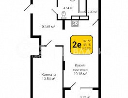 2-комнатная квартира, 49.92 м2
