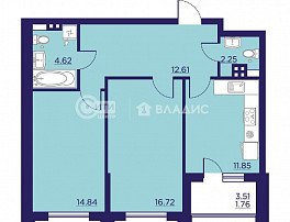 2-комнатная квартира, 64.65 м2