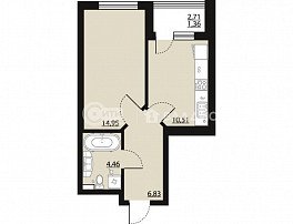 1-комнатная квартира, 38 м2