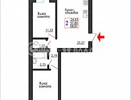 2-комнатная квартира, 58.97 м2