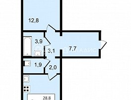 2-комнатная квартира, 49.2 м2