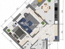 2-комнатная квартира, 55.6 м2