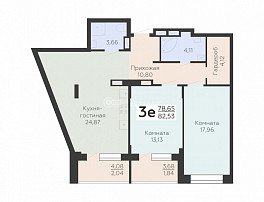 3-комнатная квартира, 82.53 м2