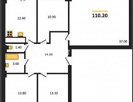 4-комнатная квартира, 110.2 м2