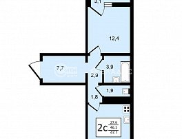 2-комнатная квартира, 47.7 м2