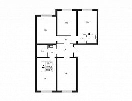 4-комнатная квартира, 104.3 м2