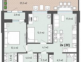 2-комнатная квартира, 72.2 м2