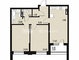 2-комнатная квартира, 65.86 м2