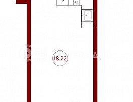 1-комнатная квартира, 22.23 м2