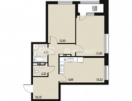 2-комнатная квартира, 74.76 м2