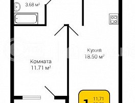 1-комнатная квартира, 40.1 м2